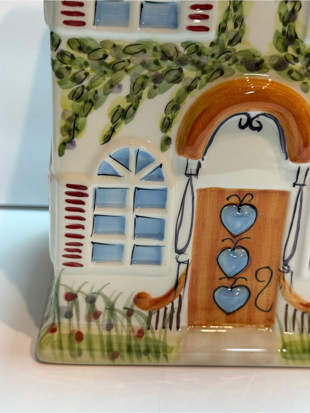 Dario Farrucci Designs House Shaped Handpainted Cookie Jar - Picture 3 of 12